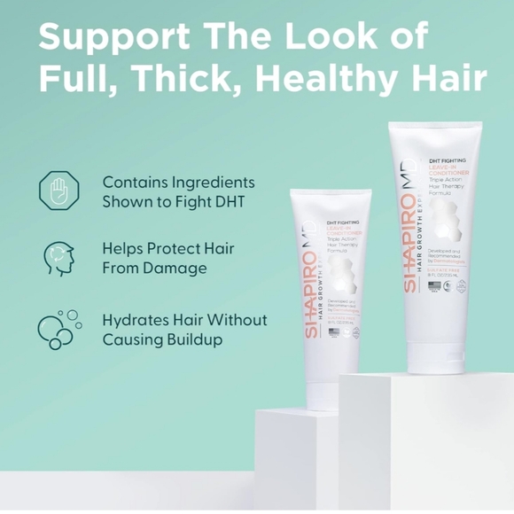 ( 2 / $20)SHAPIRO MD LEAVE IN CONDITIONER HAIR LOSS FULL SIZE NEW - Picture 2 of 2